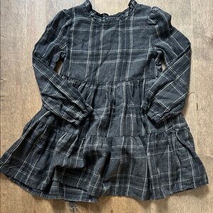 EUC 4T Cat & Jack Black Gray Plaid Dress